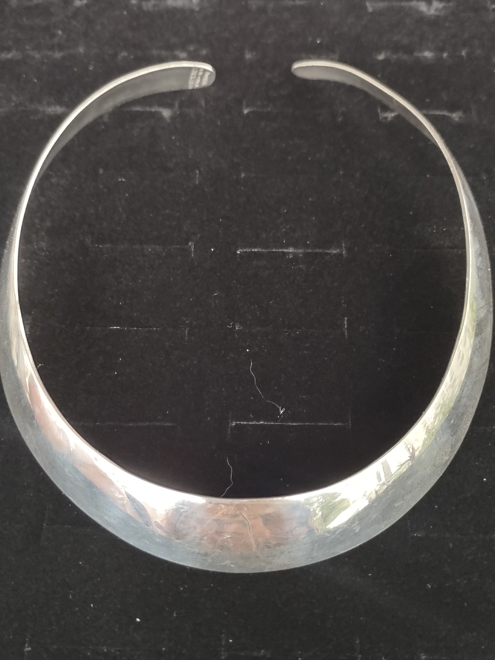 Sterling Silver Curved Collar Necklace - Silver